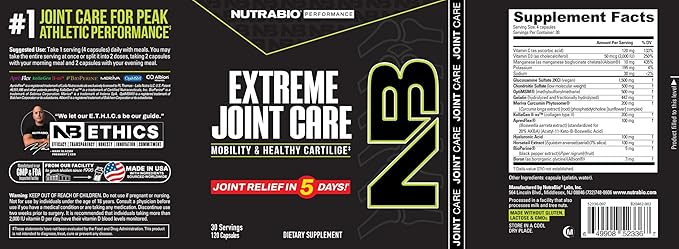 NutraBio Extreme Joint Care - Joint Support Supplement for Joint Relief, Pain-Free Movement - Joint