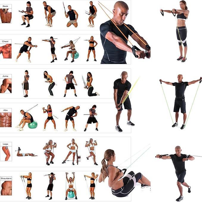 Resistance Band Set,Pull Up Exercise Bands Door Anchors Compatible with Billy's Bootcamp Tae