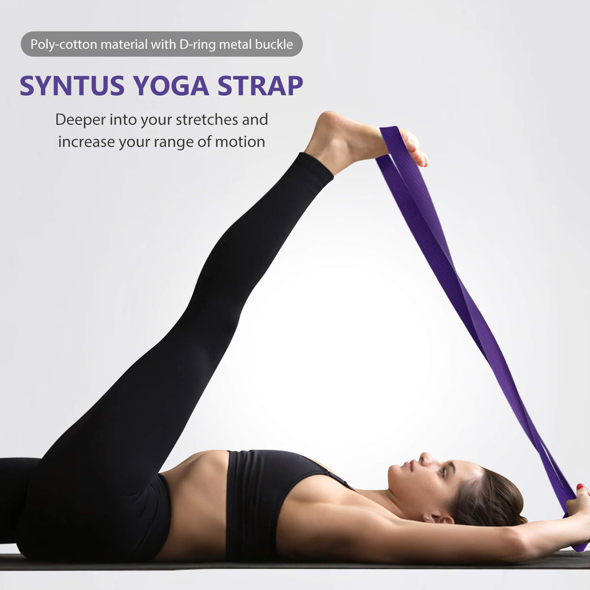 Syntus Yoga Block and Strap Set, 2 EVA Foam Soft Non-Slip Blocks 9×6×4 inches, 8FT Metal D-Ring