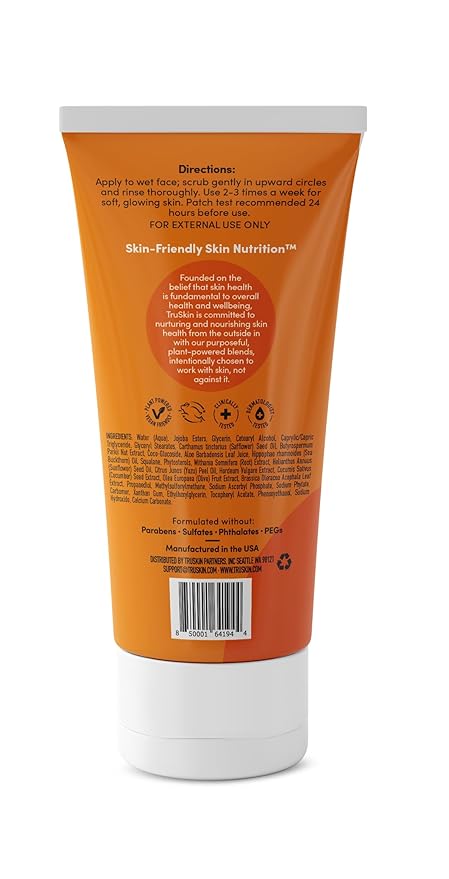 TruSkin Vitamin C Gentle Face Scrub - Brightening Daily Face Exfoliator for All Skin Types