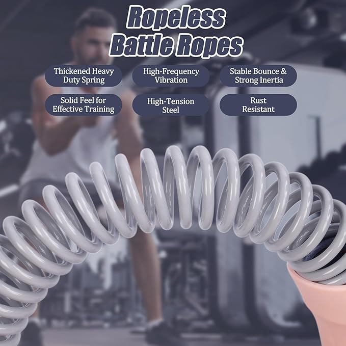 New Upgrade 2nd Generation Weighted Ropeless Battle Ropes for Home Gym,Quiet Cordless Training Rope