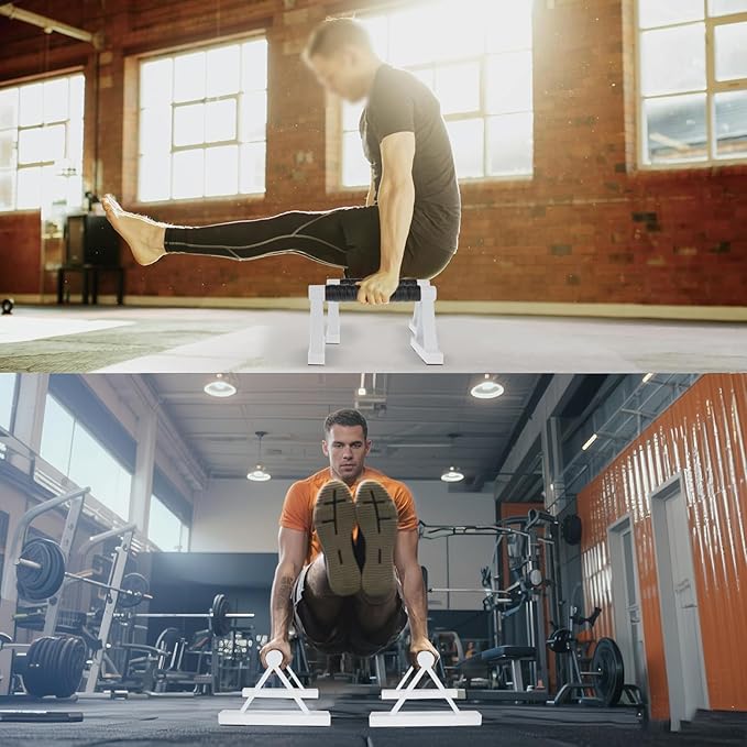 1 Pair Wooden Parallettes Push Up Bars for Men, Strength Training Pushup Stands Handles for Home