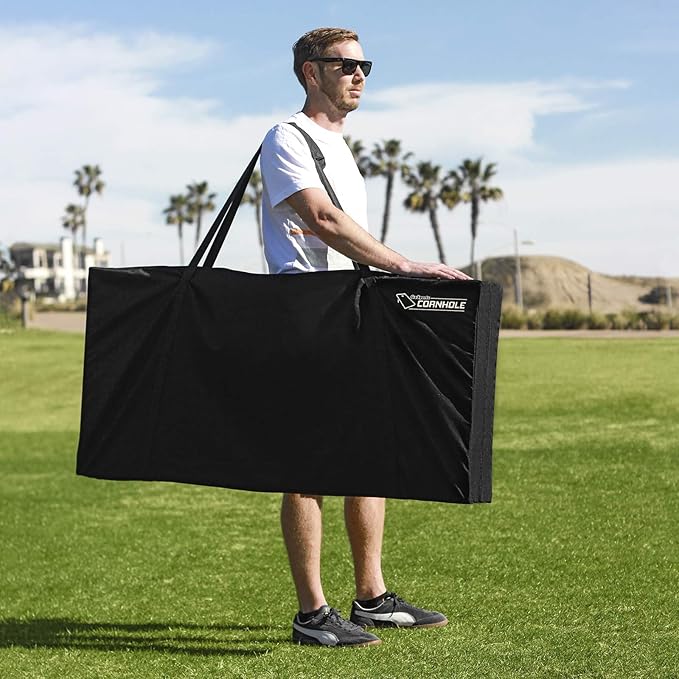 GoSports 4 ft x 2 ft Regulation Size Wooden Cornhole Boards Set - Includes Carrying Case and Over