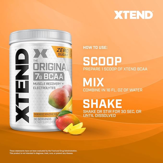 Xtend XTEND Original BCAA Powder 7g BCAA and 2.5g L-Glutamine, Sugar Free Post Workout Muscle