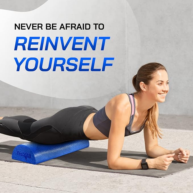 Yes4All Medium Firm Half Foam Rollers for Post-Workout Relaxation, 12/18/24/36 inch PE Foam Roll