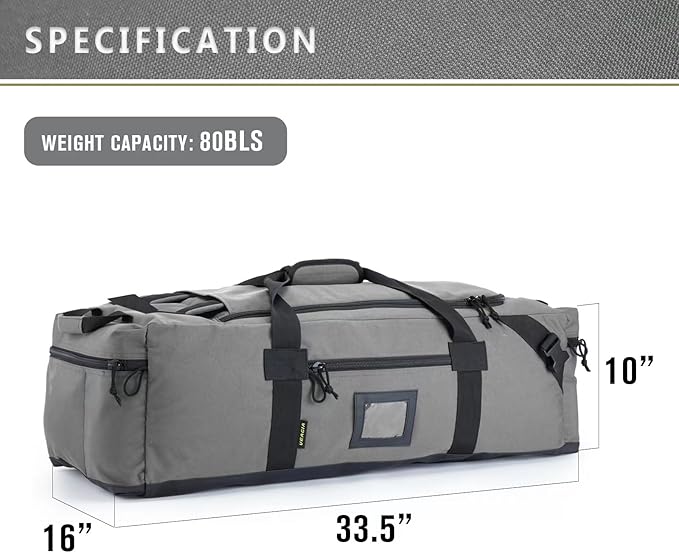86l Large Duffel Bag For Travel, Gym & Sports - Water Repellent Polyester, Hidden Straps, Shoe