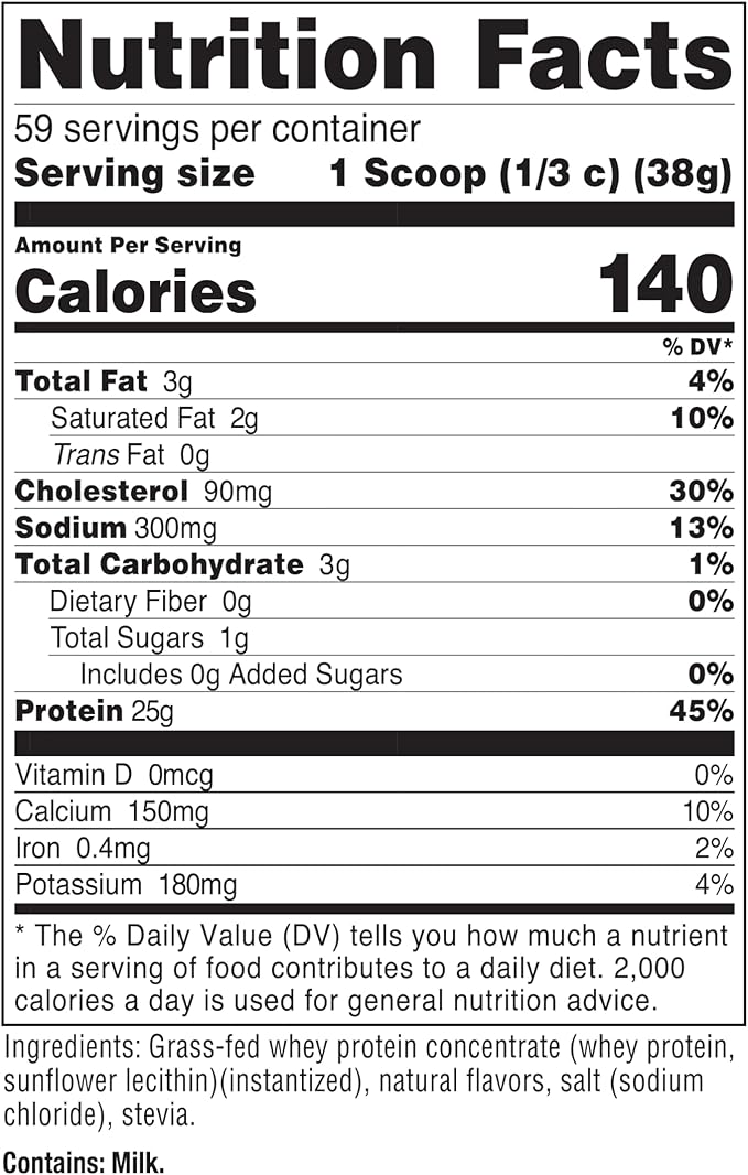Nutricost Grass-Fed Whey Protein Concentrate (Vanilla) 5LBS - Undenatured, Non-GMO, Gluten Free