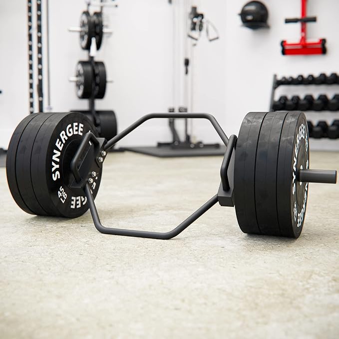 Synergee 20kg and 25kg Chrome or Black Olympic Hex Barbell Trap Bar with Rotating, Flat or Raised