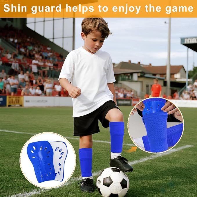 2 Pairs Shin Guards Soccer for Kids,Shin Pads Extra Lightweight Breathable Slide in Shin Guard for