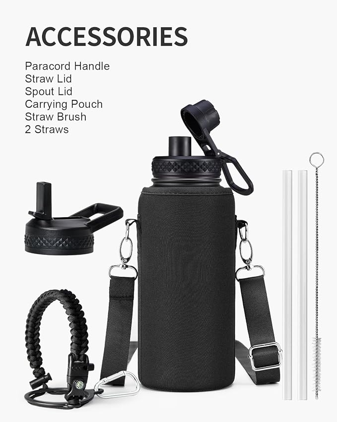 32oz Insulated Water Bottle,Stainless Steel Vacuum Water Bottle, BPA-Free & Leakproof -with