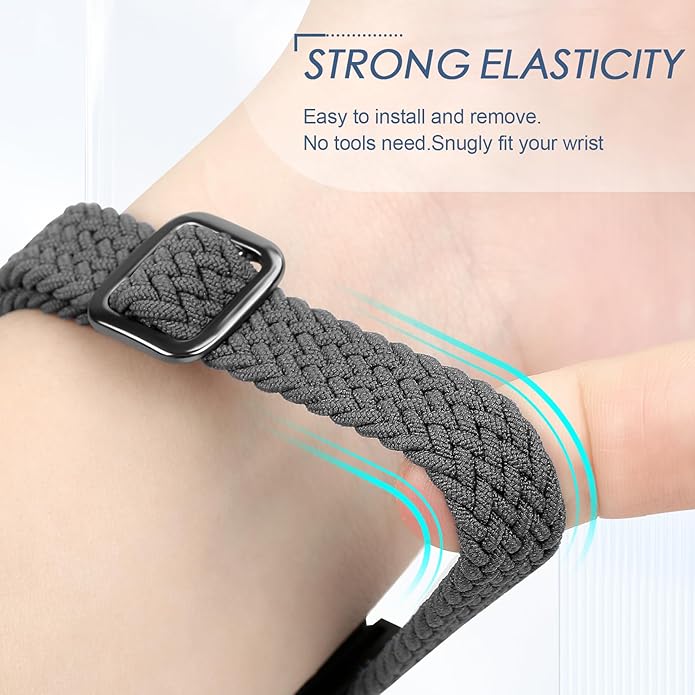 Tiptops Braided Nylon Bands Compatible with Fitbit Inspire 3/Inspire 2/Inspire/Inspire HR/Ace 2/Ace