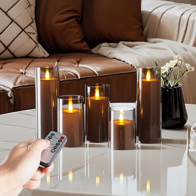 Homemory Realistic Flickering Flameless Candles, Battery Operated Candles, LED Fake Electric Candle