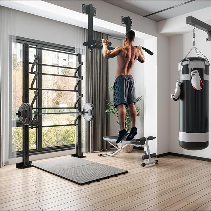 Wall Mounted Pull up Bar Multifunctional Chin up Bar Strength Training Pull-up Bar for Indoor Home