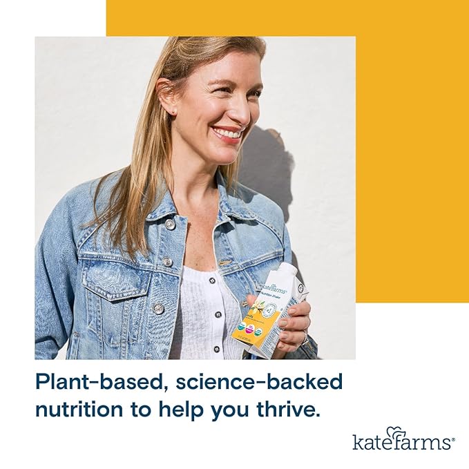 KATE FARMS Organic Nutrition Shake, Vanilla, 16g Protein, 27 Vitamins and Minerals, Protein Meal