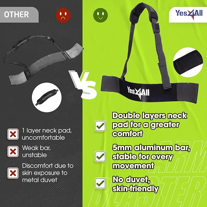 Yes4All Arm Blaster for Biceps & Triceps Dumbbells, 2-Layers Neck Cushion Bicep Curl Support