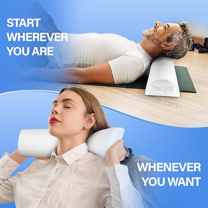 Yes4All Medium Firm Half Foam Rollers for Post-Workout Relaxation, 12/18/24/36 inch PE Foam Roll