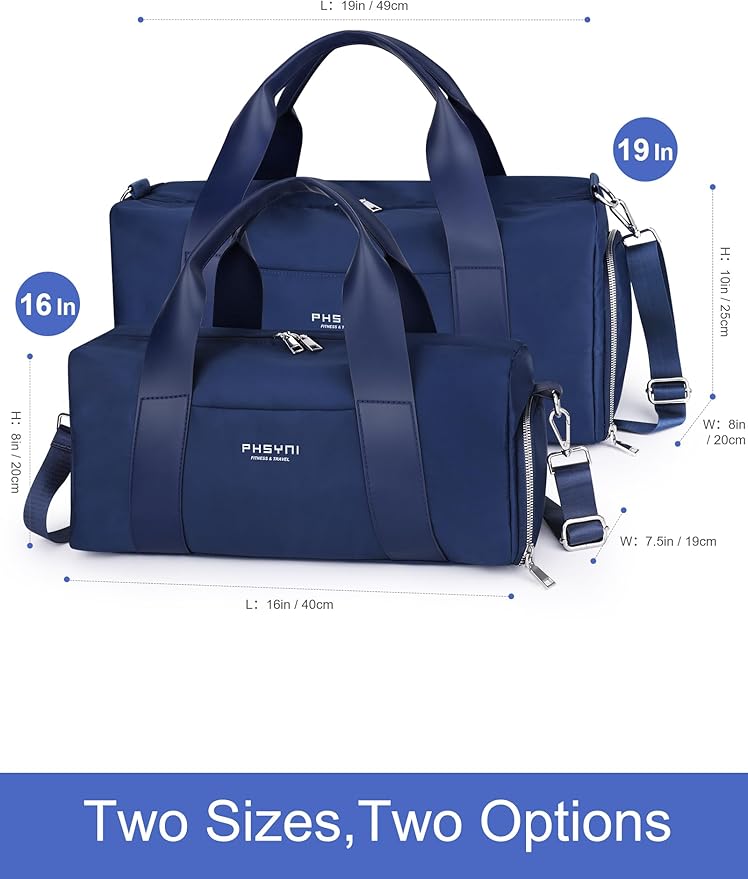 Gym Bag for Women and Men with Shoe Compartment & Wet Pocket - Duffle Bag for Travel Sports Fitness