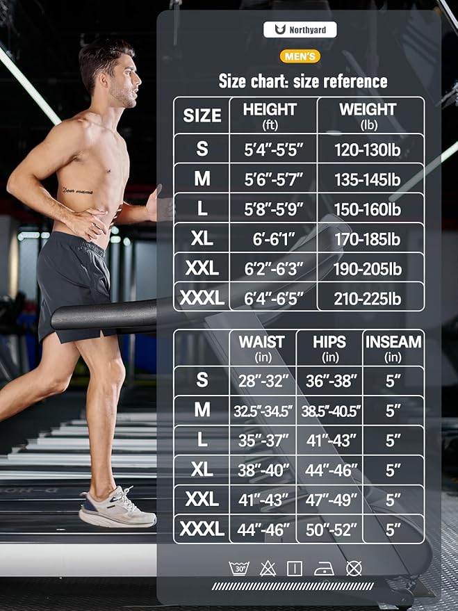 NORTHYARD Men's Running Athletic Shorts 5'' Workout Gym Tennis Short Quick Dry Lightweight Active