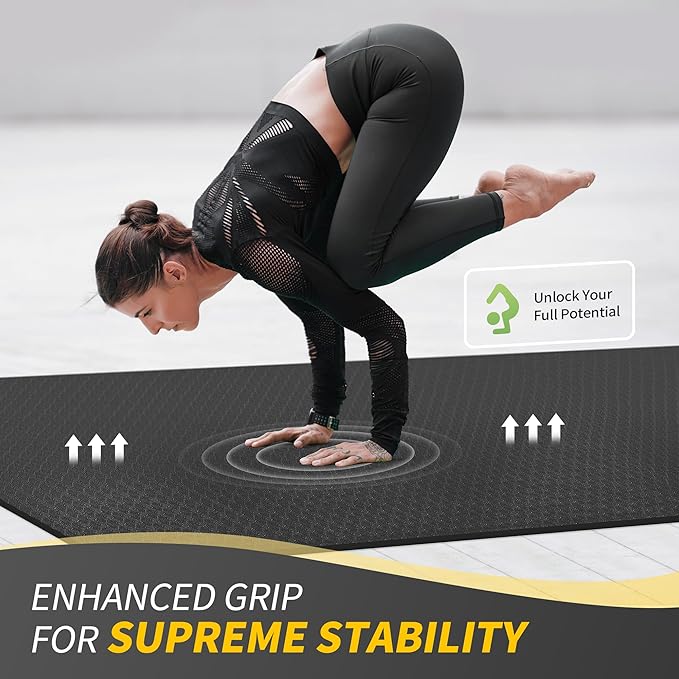 CAMBIVO Large Yoga Mat (6'x 4'), Extra Wide Workout Mat for Men and Women, Yoga Mat Thick 1/3 &1/4