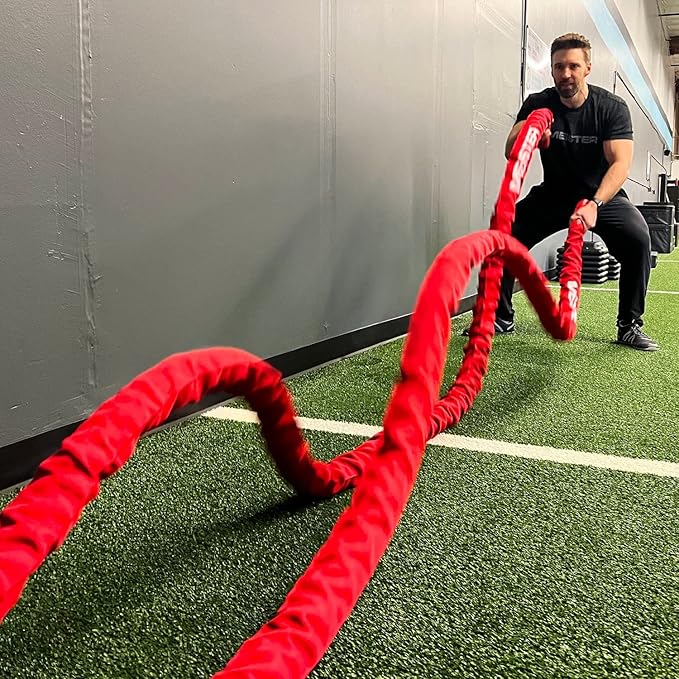 Meister Beast Professional Sheathed Battle Rope for Strength & Conditioning Gym Workouts - 2.5"