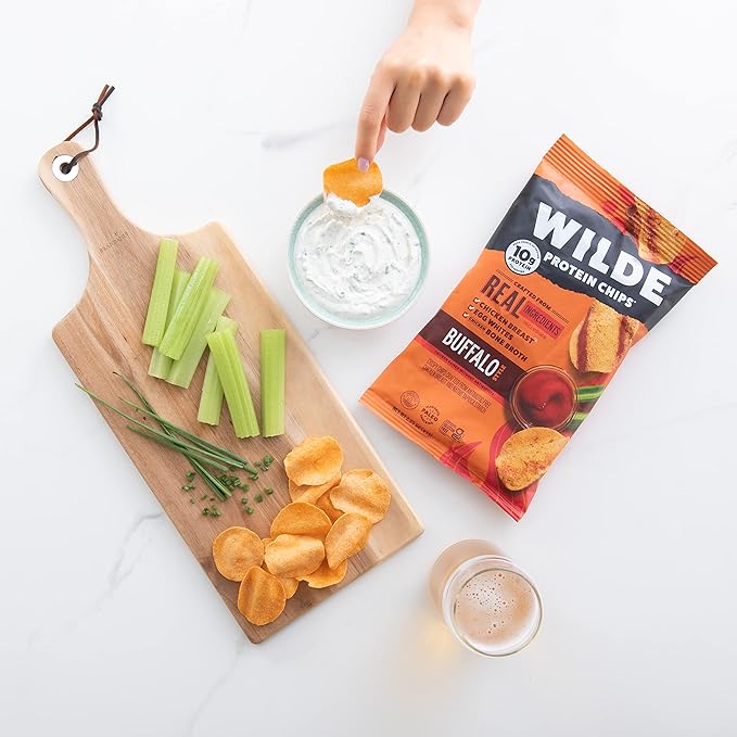 WILDE Buffalo Protein Chips, Thin and Crispy, High Protein, Keto Friendly, Made with Real