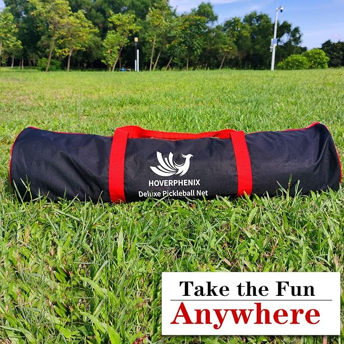 Hoverphenix Pickleball Net for Driveway, 22FT Regulation Size Pickleball Net with Paddles Set of 4