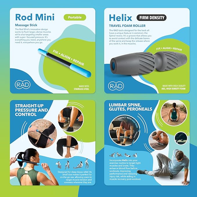 RAD Portable Travel Bundle ??Compact Myofascial Release Massage Set, Travel-Friendly Muscle