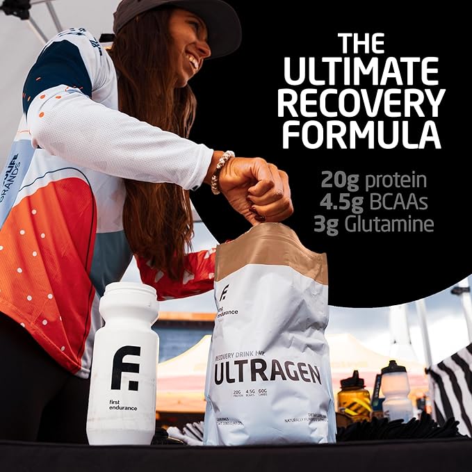FIRST ENDURANCE Ultragen Workout Recovery Drink Powder, Protein Mix, Boosts Energy, Accelerates