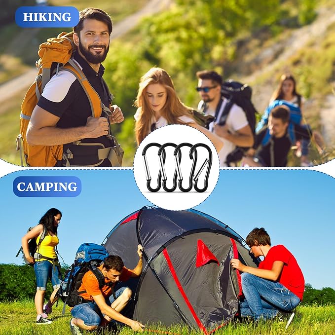 300 Pcs 2" Carabiner Bulk Spring Snap Hooks Bulk Aluminum Alloy Clip Keychain for Hanging Camping