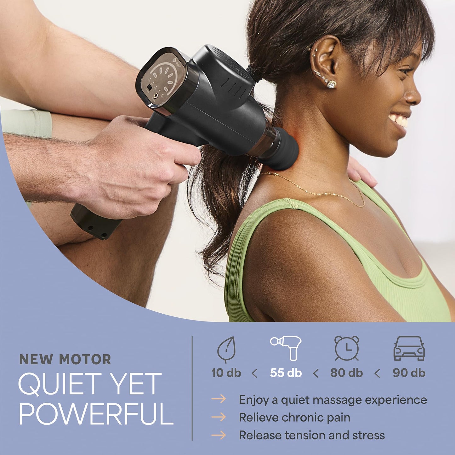 LifePro Sonic Massage Gun Percussion Muscle Massager, 8 Heads & 5 Speeds