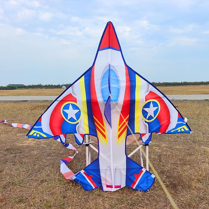 Delta Kite for Kids & Adults - Easy to Fly Large Single Line Beach Kite with 300ft String Handle