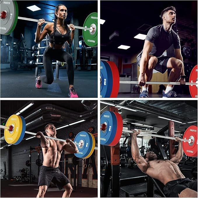 PROIRON Olympic Rubber Bumper Plates,Floor Protective Weight Plates,2" Solid Weight Plates for