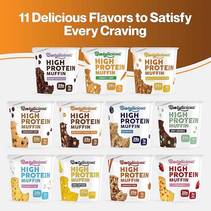 Bootylicious | High-Protein Muffin | Chocolate Lovers | 25g Protein, 7g Net Carbs, Low Glycemic