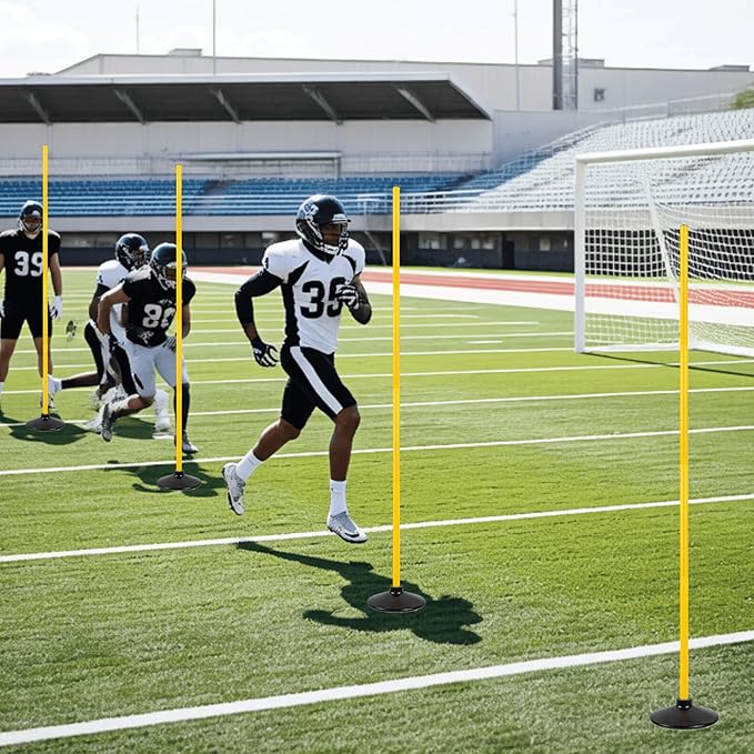 5 FT Agility Training Poles for Soccer/Dog/Horse,Adjustable Football Basketball Speed and Agility