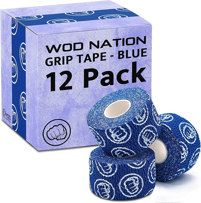 WOD Nation Flexible Hook-Grip Athletic Tape – Easy-Tear, Sweat-Proof Thumb & Finger Strips for