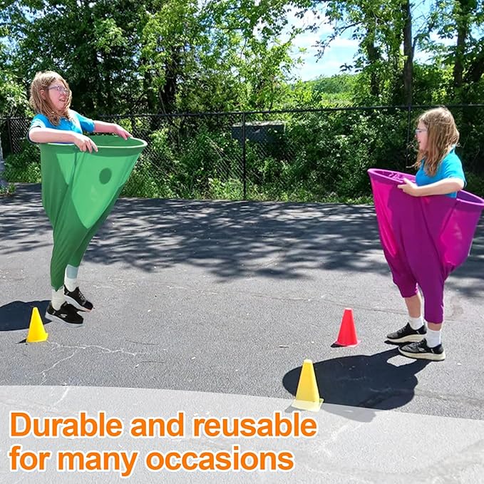 Granny Pants Yard Game Set with Bouncy Balls & Pump,Giant Stretchy Pants, Fun Tossing Games Props