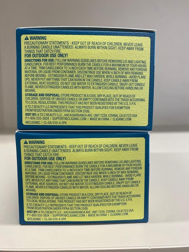 Cliganic Natural Mosquito Repellent Candle (Pack of 4) | Citronella, DEET Free, Essential Oil