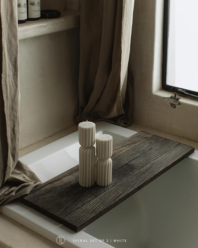 LAWA Spiral Spire Candle - Large Beautiful Handmade Pillar Scented Soy Wax Elegant Bubble Aesthetic