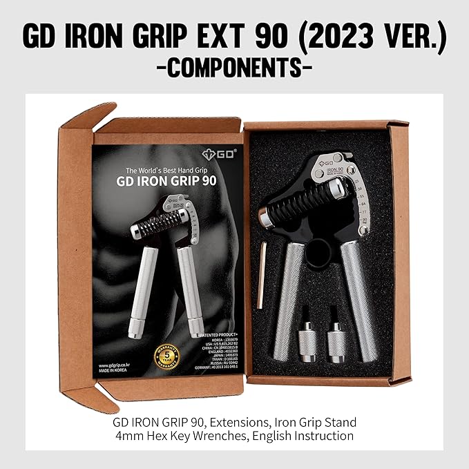 GD IRON GRIP Grip Strength Trainer Adjustable Hand Gripper Strengthener Hand Grip Exerciser Wrist