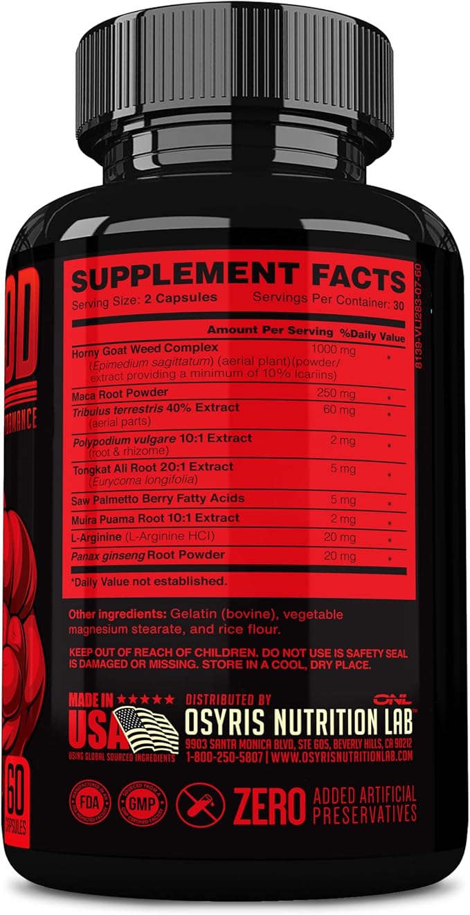 ONL Bull Blood Testosterone Booster - High Potency Male Enhancing Testosterone Supplement for
