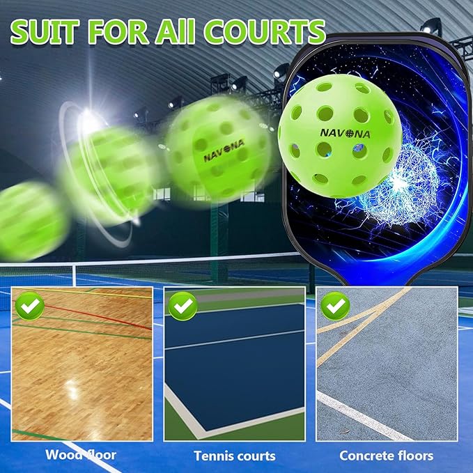 Navona 48 Pack Premium 40-Holes Outdoor Pickleball Balls, Meet USAPA Official Requirement