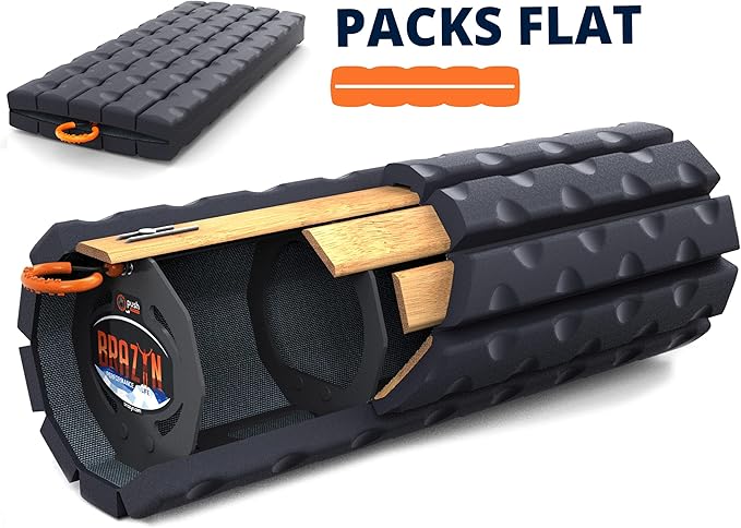 Morph Foam Roller (Bravo-Midnight) Collapsible Travel Foam Roller for Pain Relief, Workout Muscle