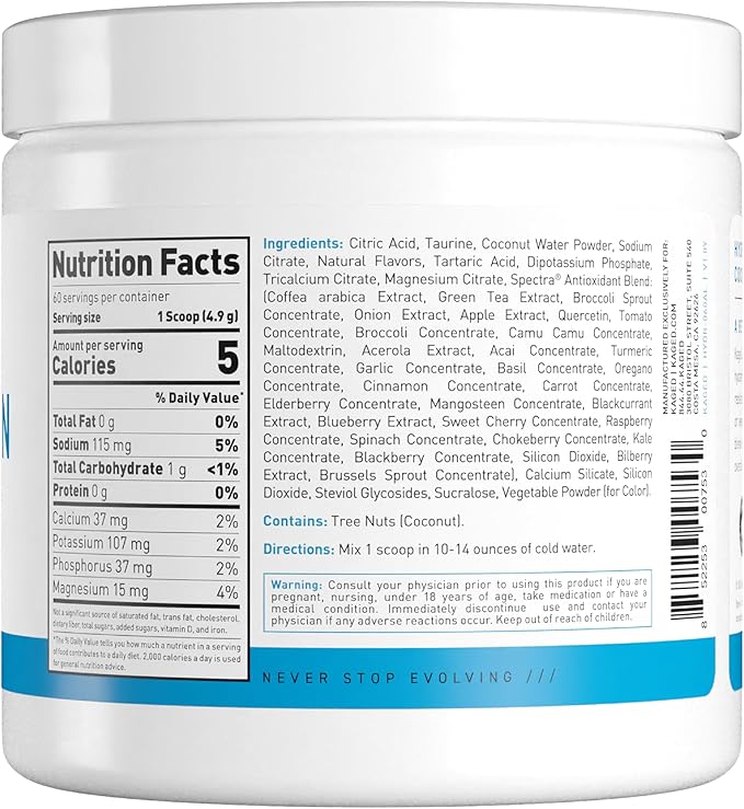 Kaged Electrolyte Hydration Powder Hydracharge Apple Limeade Sports Drink for Men and Women Pre