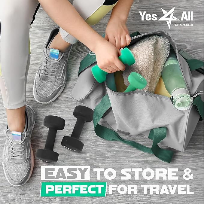 Yes4All Neoprene Coated Dumbbell Hand Weight Sets of 2 - Multiple Weight Options with 15 Colors