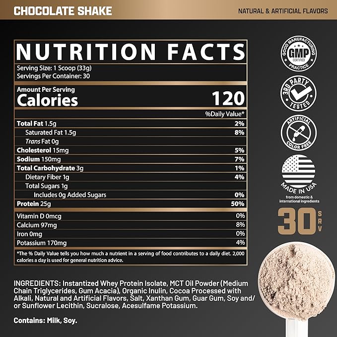Nutrex Research IsoFit Chocolate Whey Isolate Protein Powder 100% Whey Protein Isolate | Muscle