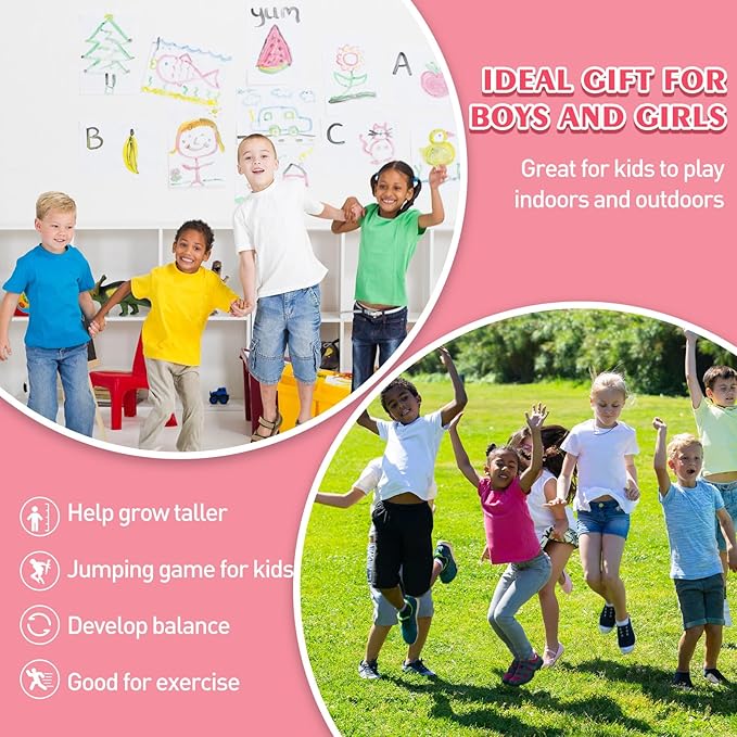 Layhit 2 Pcs Pogo Jumper with Handle for Kids Pump Pogo Ball Stick Jumper Balance Bounce Ball with