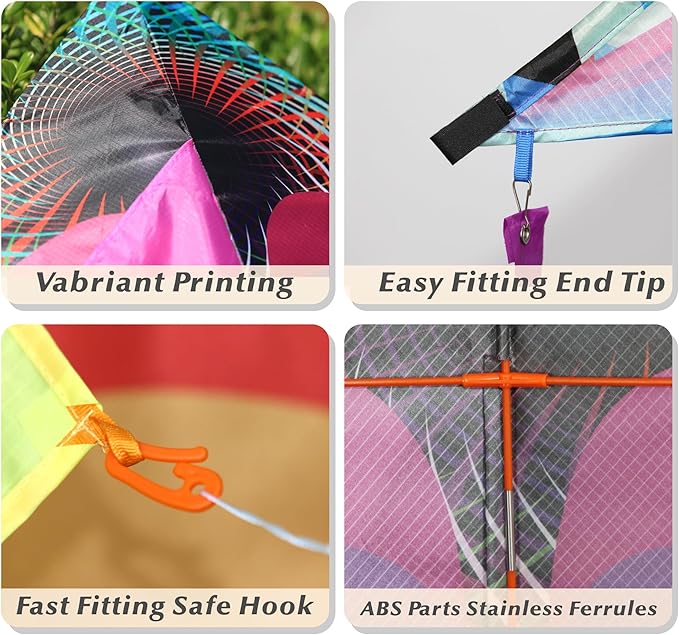 ORGCLDKT-Rainbow Cruiser Delta Kite, Kites for Kids Ages 8-12,4-8,Boys,Girls,Kites for