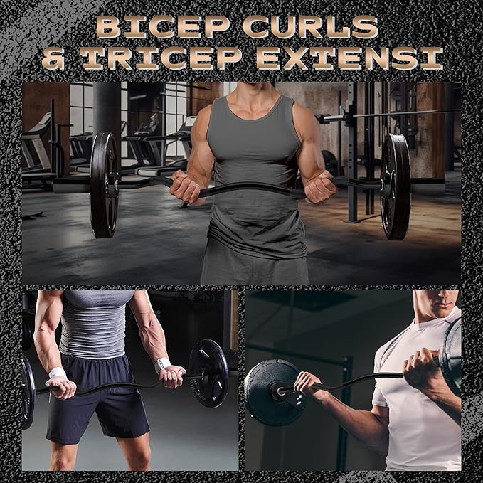 Barbell Bar for Weightlifting - 7FT Heavy Duty (1500LB/700LB), 4FT Short (500LB), 47" EZ Curl Bar