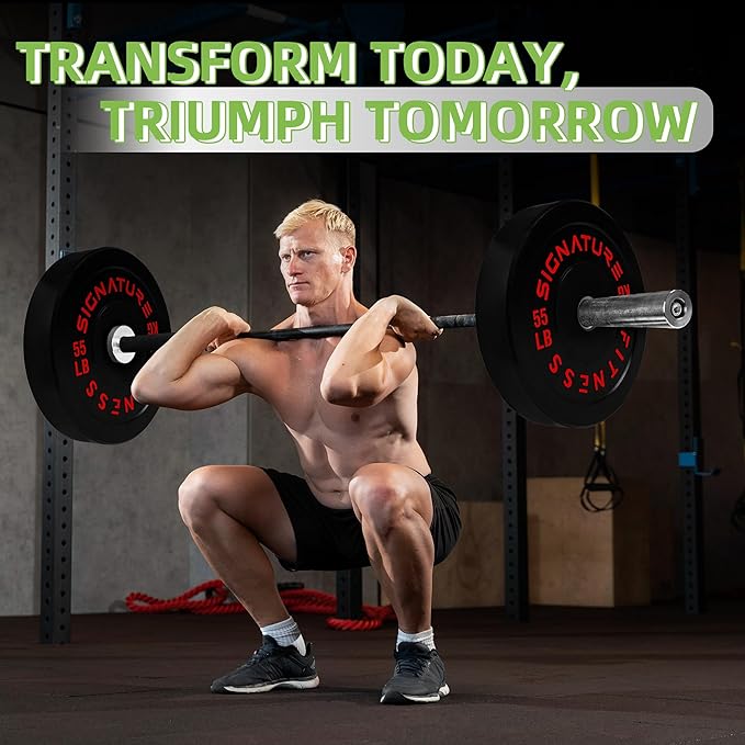 Olympic Bumper Plates Set, 2" Weight Plates for Strength Training & Weightlifting, Paris or Set or