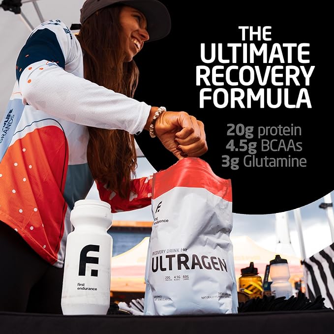 FIRST ENDURANCE Ultragen Workout Recovery Drink Powder, Protein Mix, Boosts Energy, Accelerates